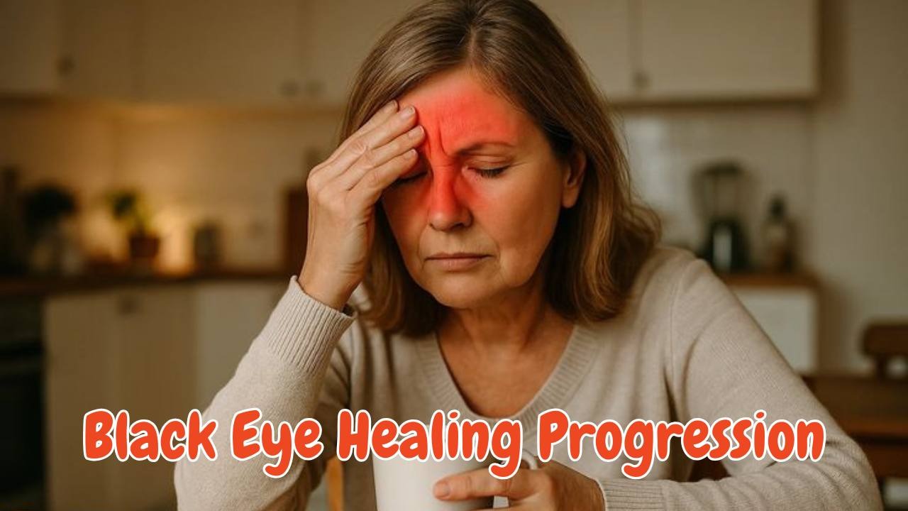 Black eye healing progression